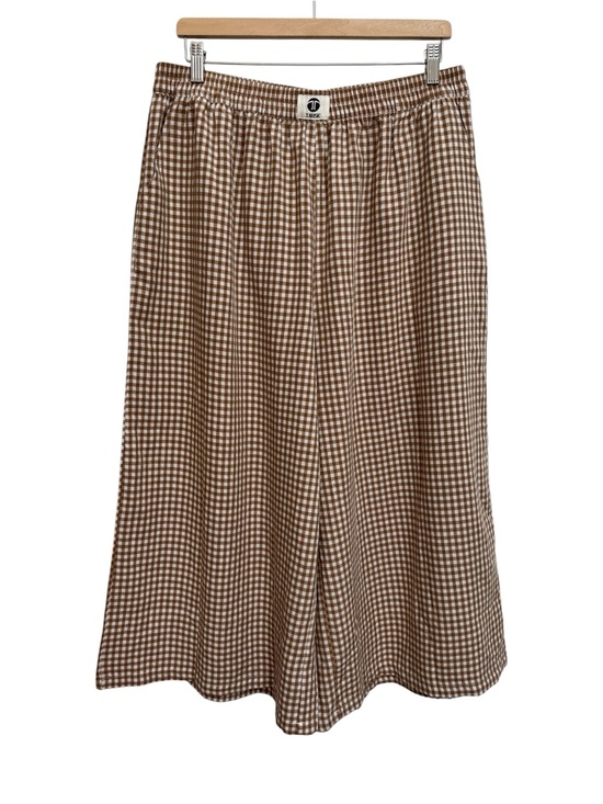 Tarse Pants - Tarse Gingham Check Wide Leg Crop Pants Women XL NWT Summer Picnic Beach Vacay